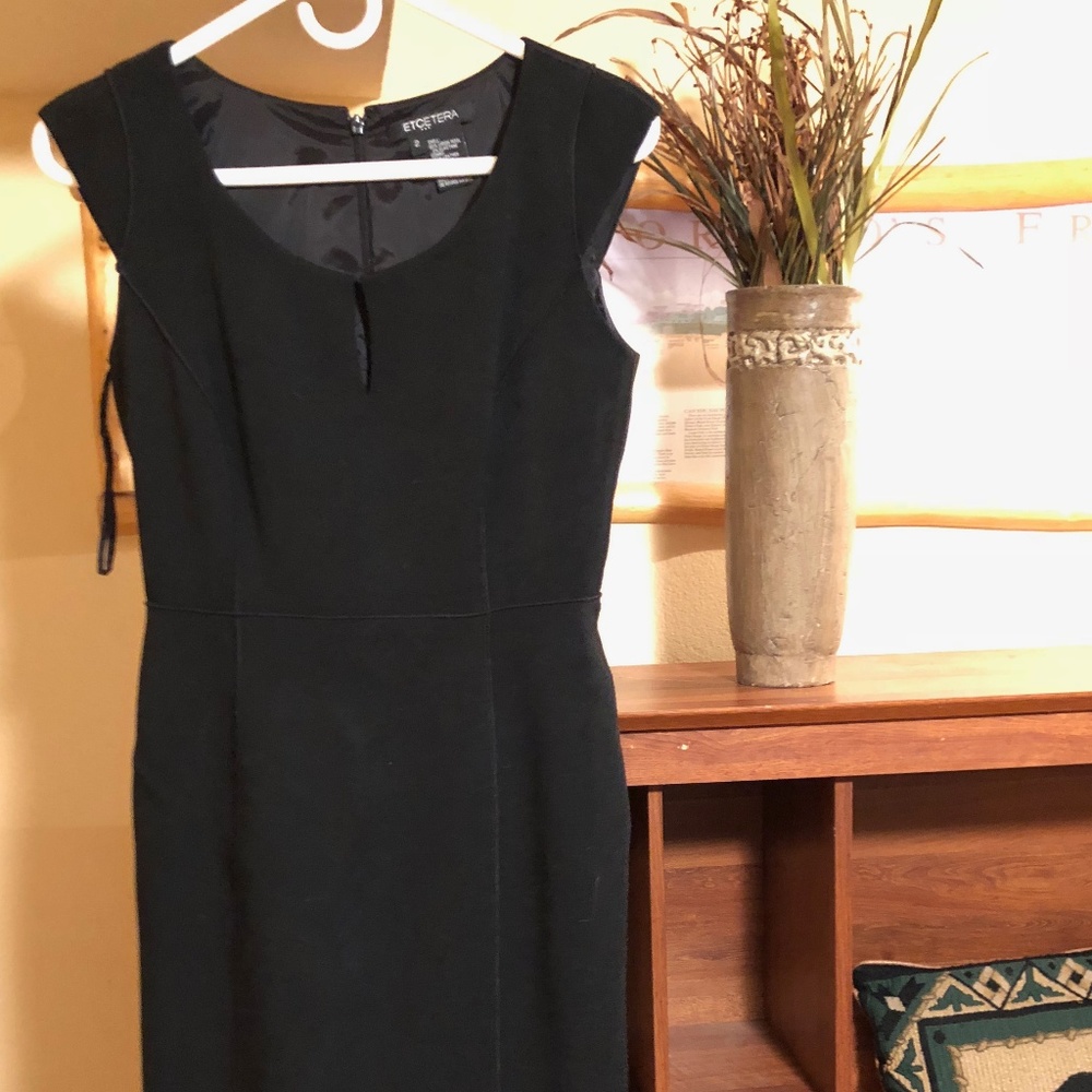 Etcetera, Black/Wool/Leather Dress